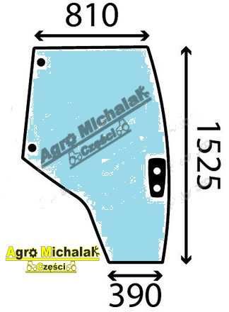 Szyba drzwi prawa strona Massey MF 6711, 6715, 7614, 7615, 7620, 7714,