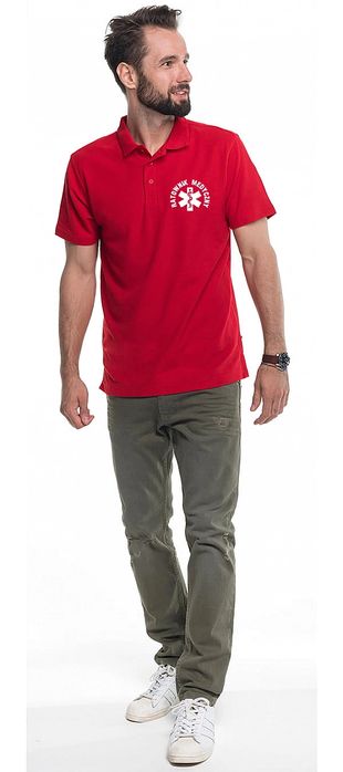 Koszulka Polo męska RATOWNIK MEDYCZNY czerwona (S)