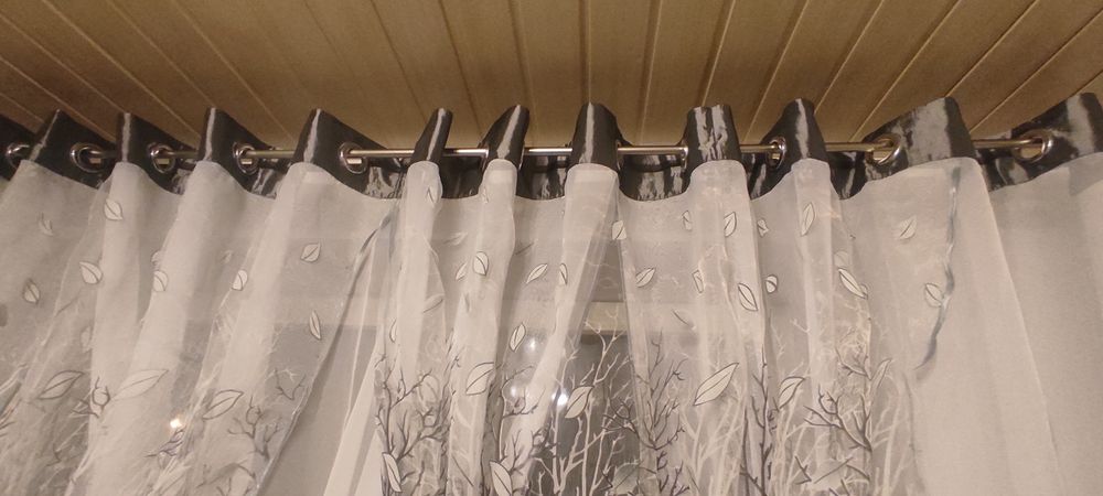 Firanka biało szara 500*160