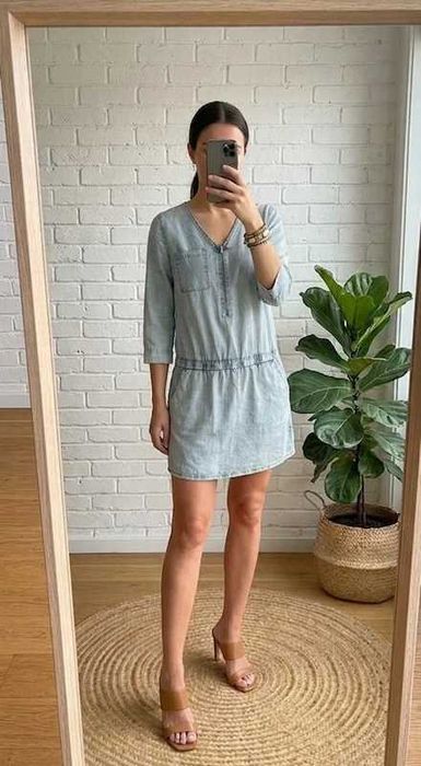 Jeansowa Sukienka House – Efekt Acid Wash | Rozmiar S