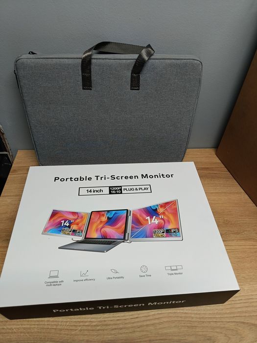 Potrójny monitor do laptopa 14" 1200p full HD