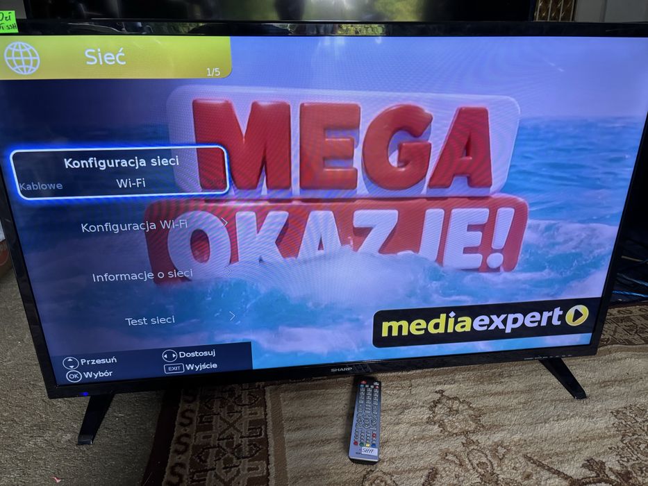 Telewizor LED Sharp 48 cali z pilotem przywieziony z Niemiec.
