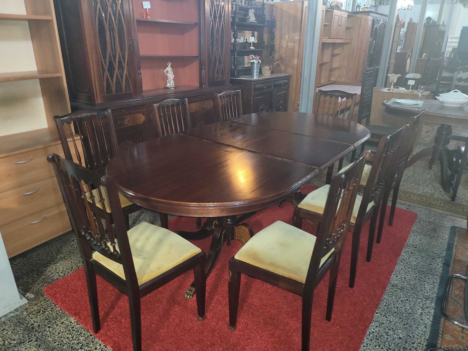 Mesa de sala em madeira estilo Império - Só a mesa as cadeiras são à