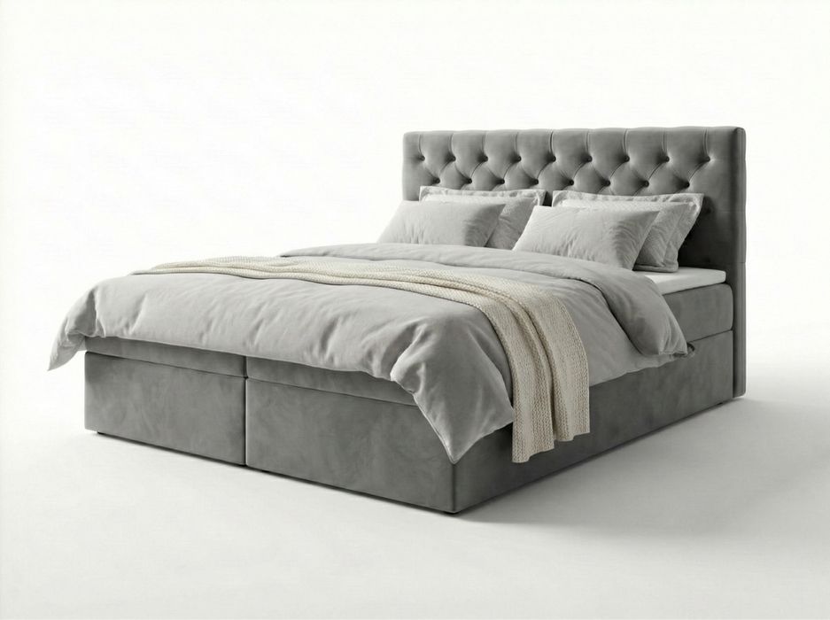 Łóżko kontynentalne z pojemnikiem i materacem PROSTO OD PRODUCENTA