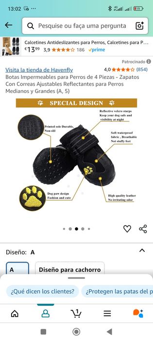 Botinhas de cão novas