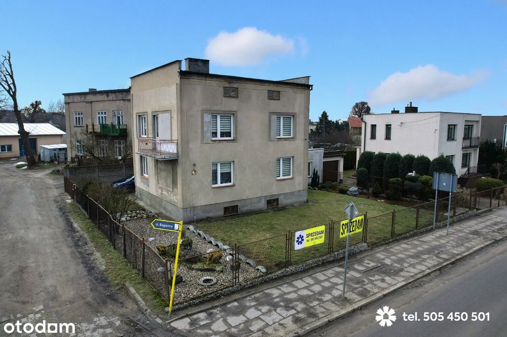 Dom piętrowy 128 m2 + budynek mieszkalny, działka 400 m2, Lipno