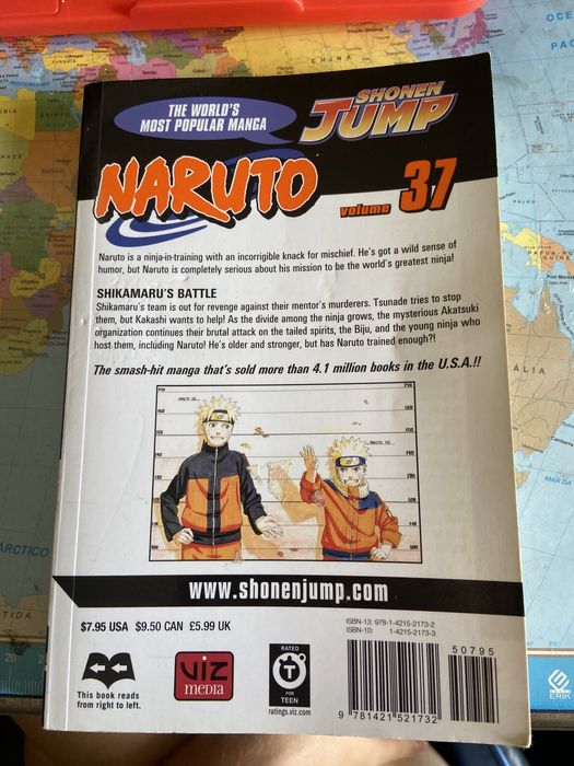 Livro Mangá Naruto Volume 37 (em inglês) usado