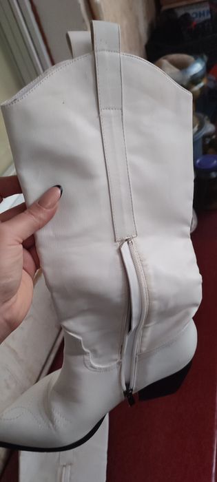 Сапоги женские белые