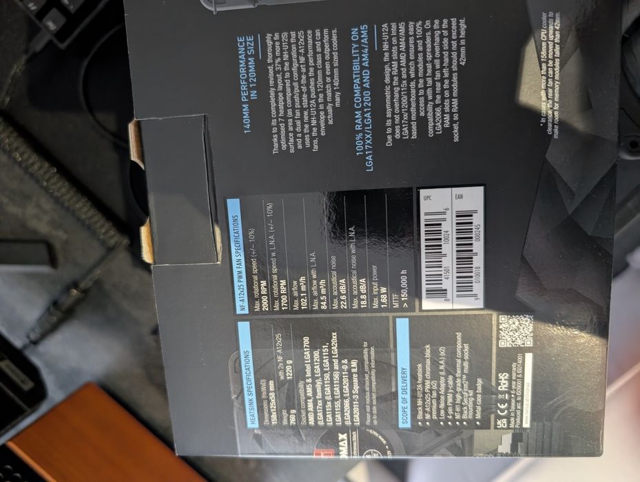 Кулер Noctua NH-U12A chromax.black | 170w TDP