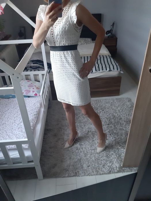 Sukienka biała koronkowa S/M