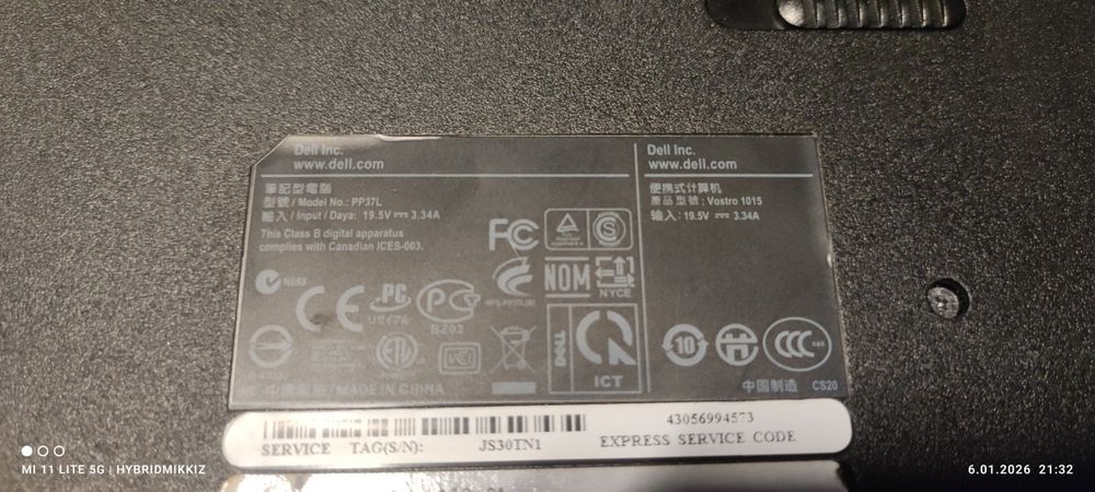 Laptop DELL VISTRO z zasilaczem okazja