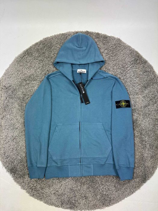Зіп Худі Stone Island | Синя Кофта Стон Айленд | Толстовка Стонік
