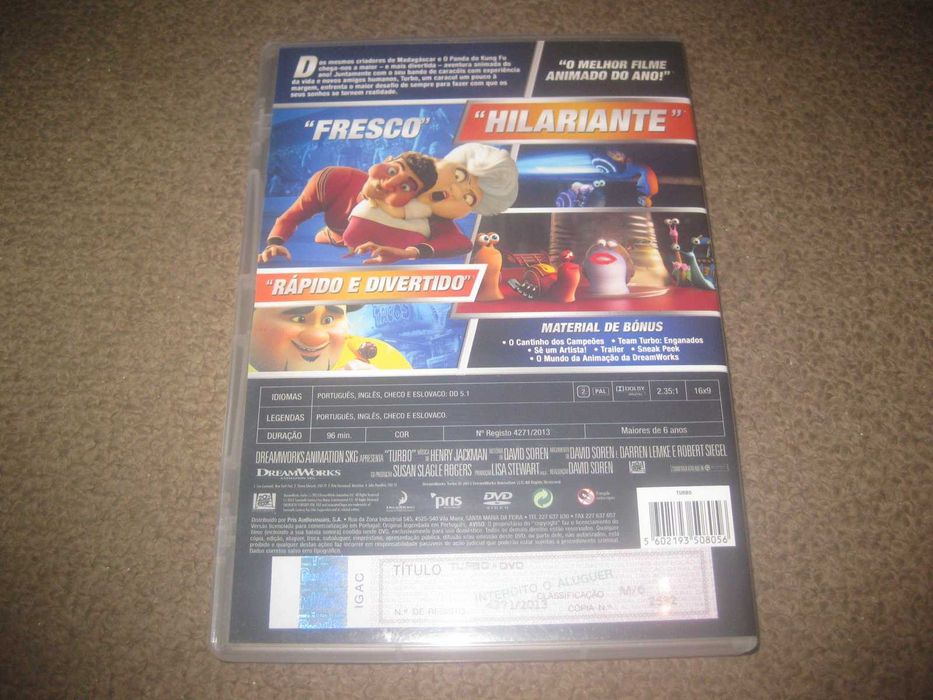 DVD "Turbo" da DreamWorks