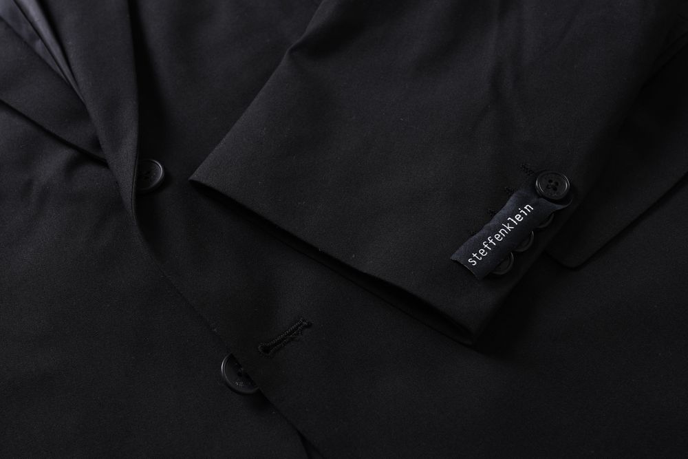 STEFFEN KLEIN elegancki czarny garnitur męski slim fit dwuczęściowy 58