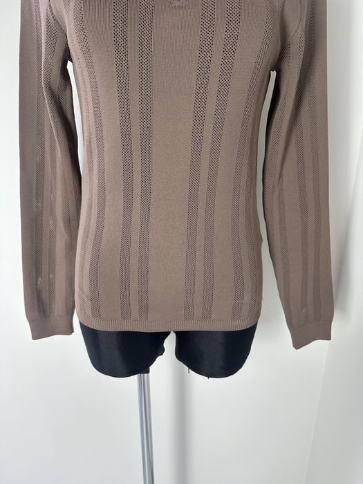 Brązowy prążkowany sweter z kołnierzykiem rozm. XS River Island