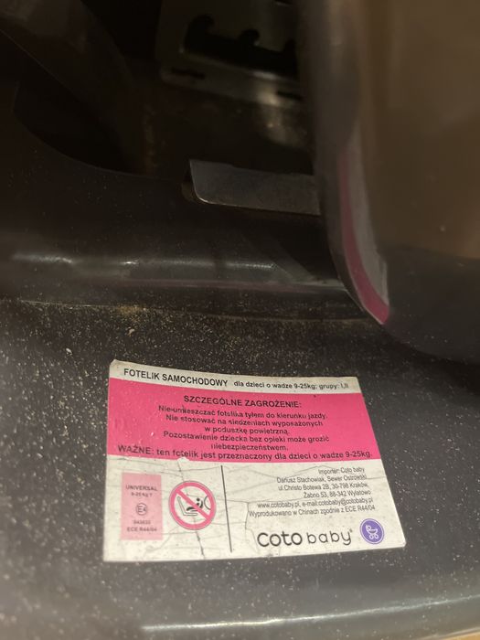 Fotelik dzieciecy samochodowy 9-25 kg