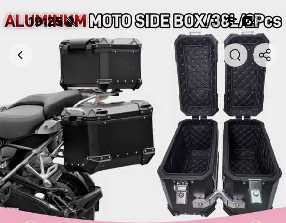 NOWE Aluminiowe kufry boczne do motocykla motocyklowe 38L