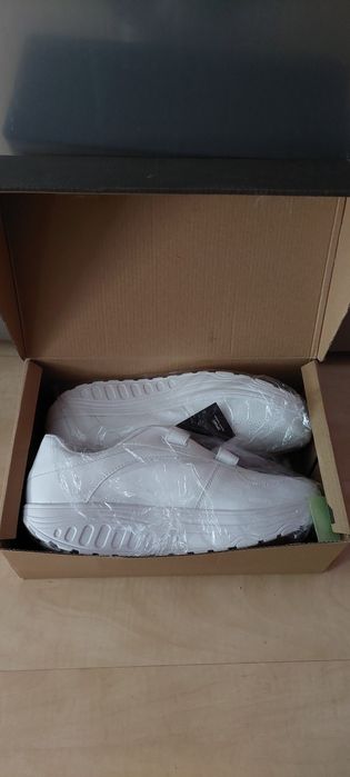 Buty białe unisex - Flagowe wysoka koturna