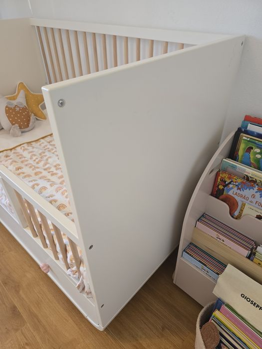 MYLLRA berço c/ gaveta 60x120 branco + Colchão Pikolin Respirável Bultex Luna