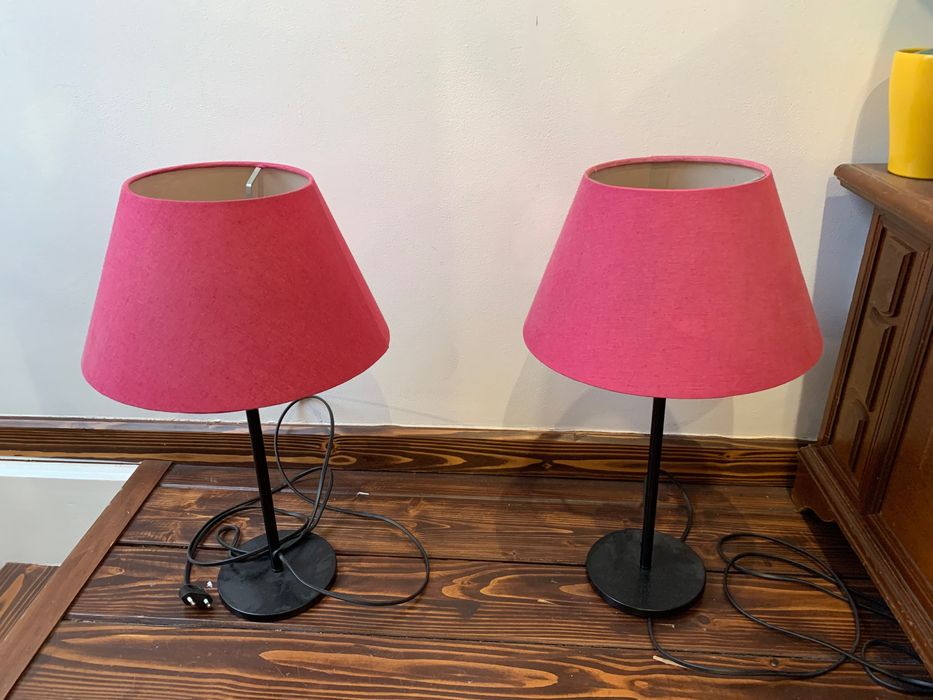 LAMPA NOCNA IKEA B0910 różowo CZARNA RÓŻOWA para 2 sztuki