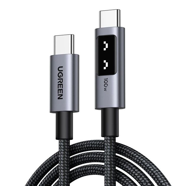 Кабель Ugreen Uno L509 USB-C - USB-C PD 3.0 100W 5A LED-дисплей 1 м
