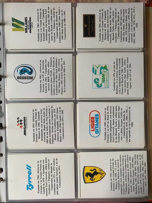 Calendários Antigos - Fórmula 1 (preço unitário)