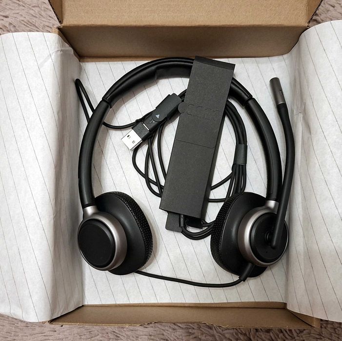 HP Poly Mission 625 Stereo USB - fabrycznie nowy zestaw słuchawkowy z AI redukcją hałasu