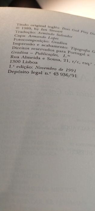 Deus Joga aos Dados - Ian Stewart (1991)