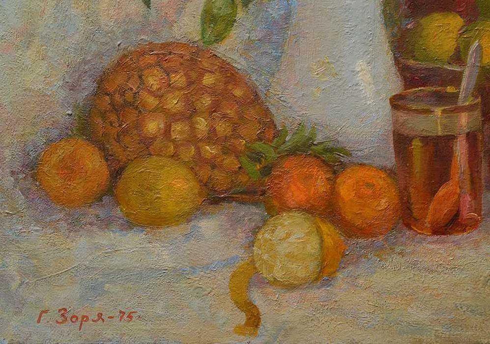 Зоря Галина (1915-2002) Квіти Троянди 1975г 70*55 Цветы Розы Фрукты