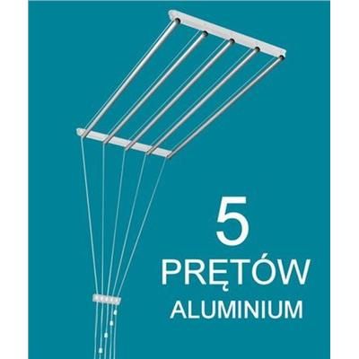 Suszarka sufitowa 5 prętów 80x43cm fi16 alum