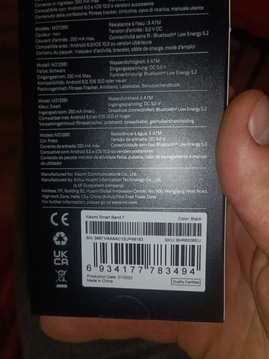 Smartband Xiaomi Mi Band 7 Opaska Sportowa Czarny