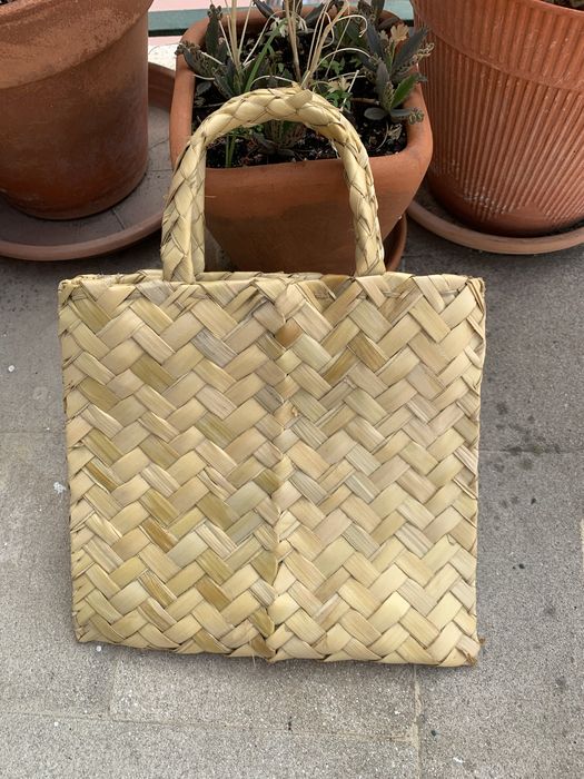 Bolsa folha palmeira cana alças artesanal República Dominicana Novo 01