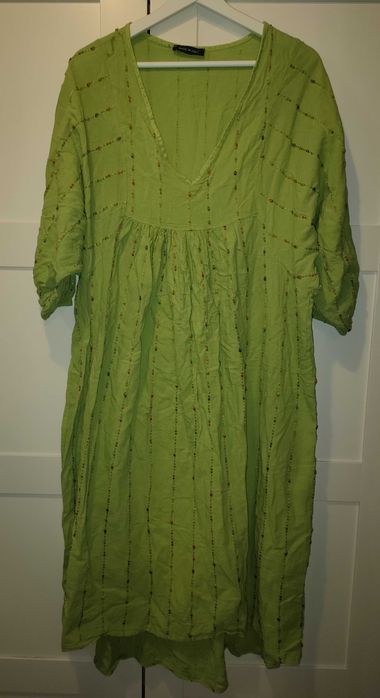 Lniana, włoska suknia, plus size