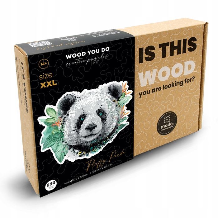 Puzzle Drewniane Duża Panda 550 Elementów Xxl