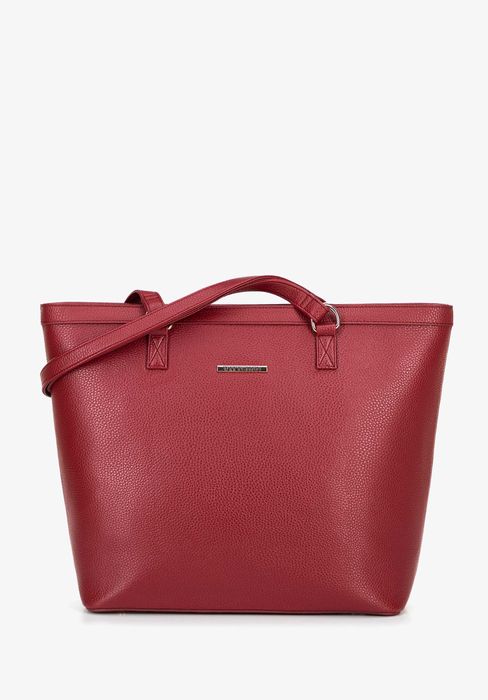 WITTCHEN Luksusowa TOREBKA shopper czerwona metalowe nożki