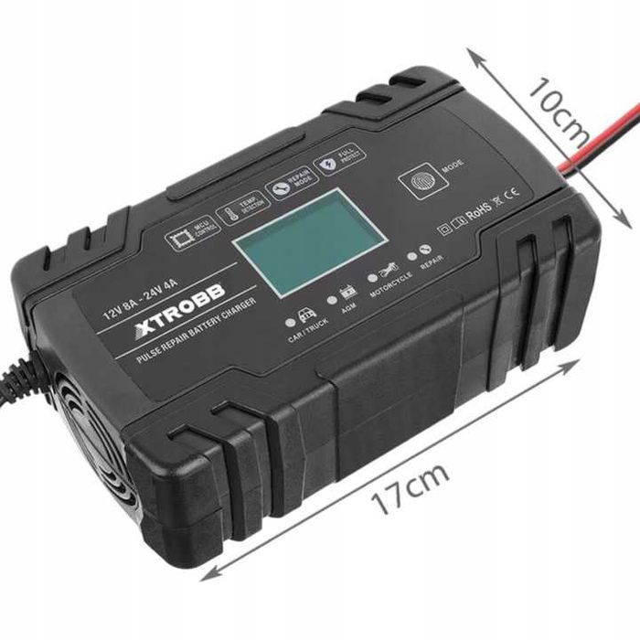 Prostownik Automatyczny z Funkcją Naprawy Ładowarka Akumulatora LCD