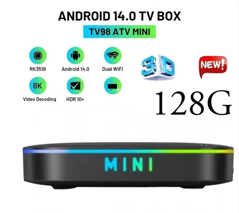 Android mini TV 98 RK3518Netflix YouTube HDMI IP TV aplikacje