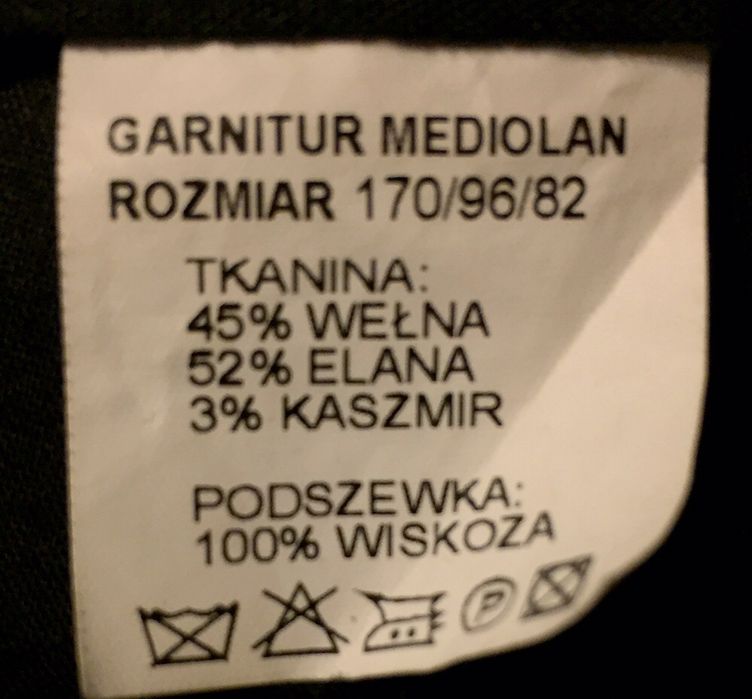 Garnitur męski rozmiar 170/96/82