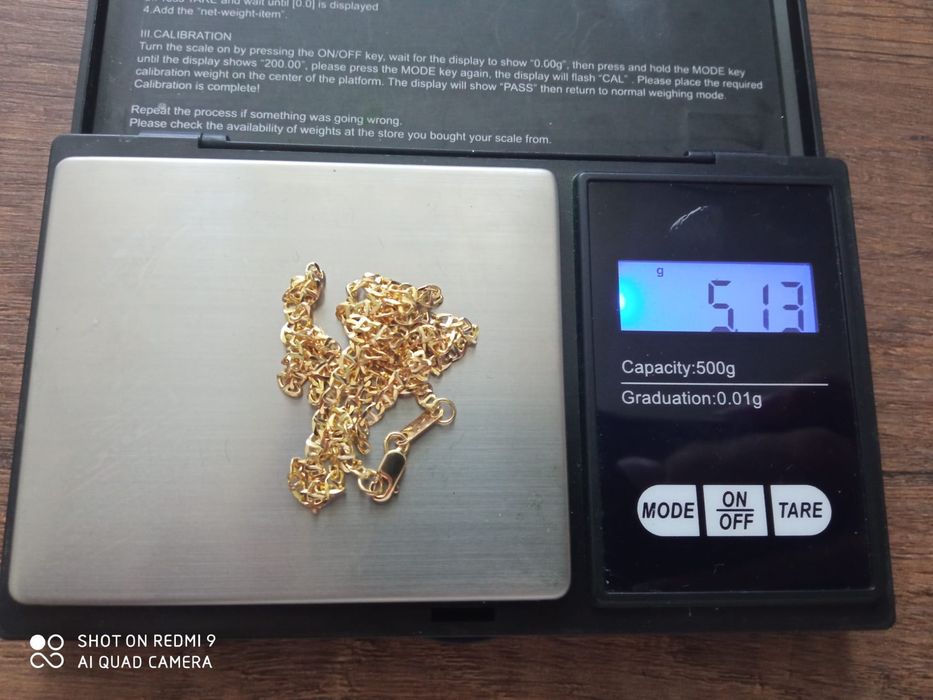 ZŁOTY, nowy łańcuszek, Gucci 50 cm 5,13 g, próba: 585, 14K