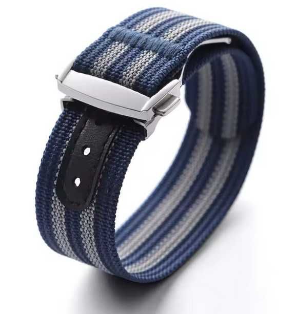 Pasek do zegarka, niebieski, lekki, z klamrą 20mm Kraków