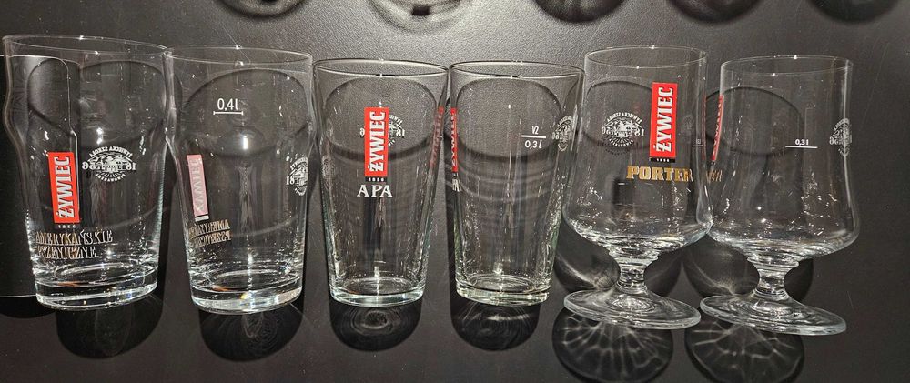 Szklanki żywiec mega zestaw konesera