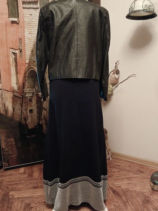 Спідниця максі в'язана довга трикотаж з люрексом