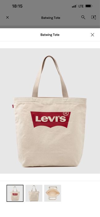 Сумка шопер Levis оригінал США торбина полотняна бежева