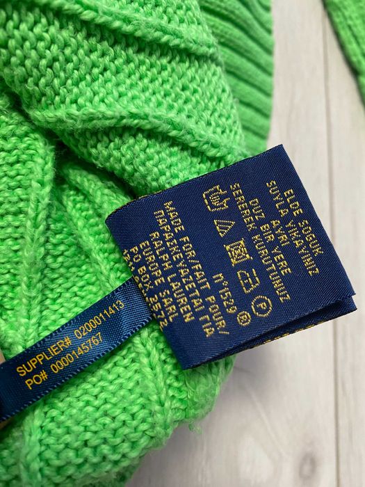RALPH LAUREN r.M oryginalny sweterek bawełniany warkocz