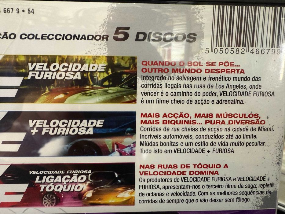 The Fast and the Furious - Velocidade Furiosa I, II & 3 + 2 Dvds Bonus