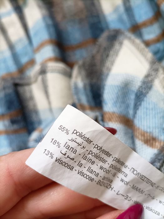 Cienka kurtka koszulowa płaszczyk w kratę jesienny jesień Stradivarius