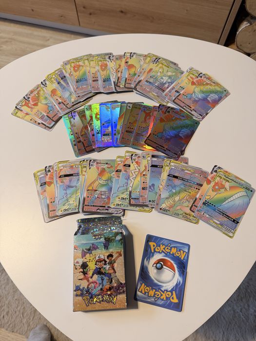 Pokemon karty teczowe  100 sztuk w tym 15 hologram