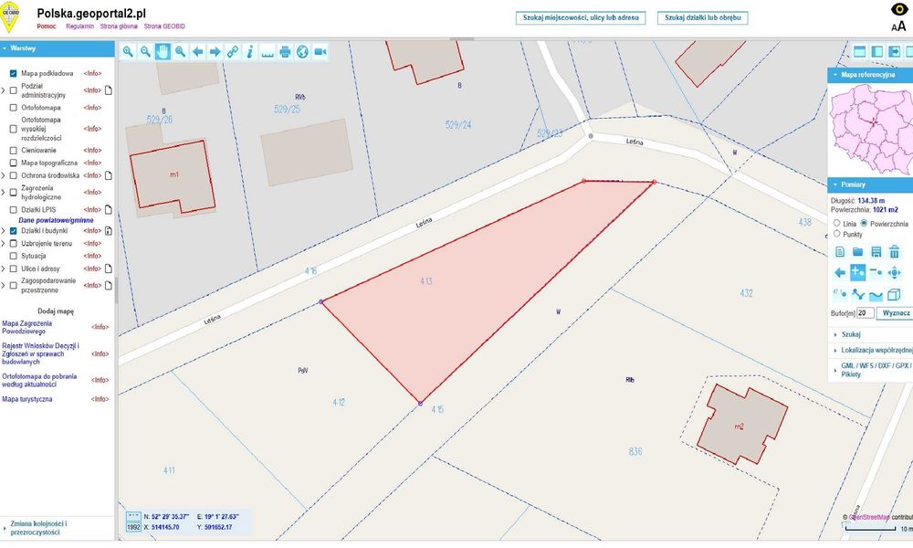 Działka budowlana 1017 m² – Choceń, ul. Leśna – MPZP, media, asfalt