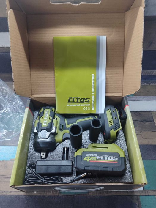 Гайковерт электрический на аккумуляторе аг-600Нм батарея 4Ач зарядка