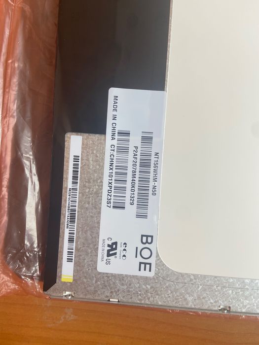 Матриця 15.6 NT156WHM-N50 (1366*768, 40pin, LED, роз'єм ліворуч знизу)
